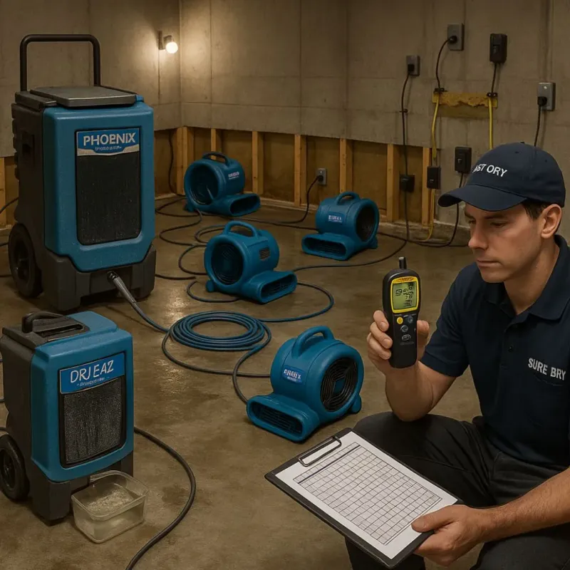 Structural Drying and Dehumidification process in Elkhorn, WI